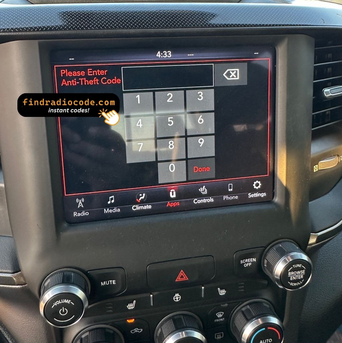 Chrysler Uconnect 8.4 UJM VP2_8.4 Aptiv
 4 digit unlock code for this radio